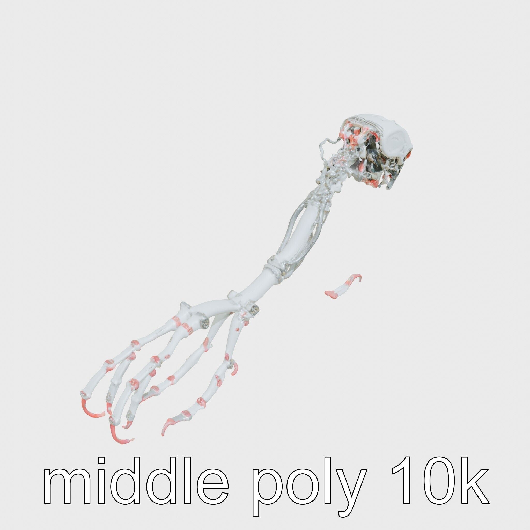 Cybernetic Creature with Mechanical Limbs and Red Eyes Low-poly 3D model_8