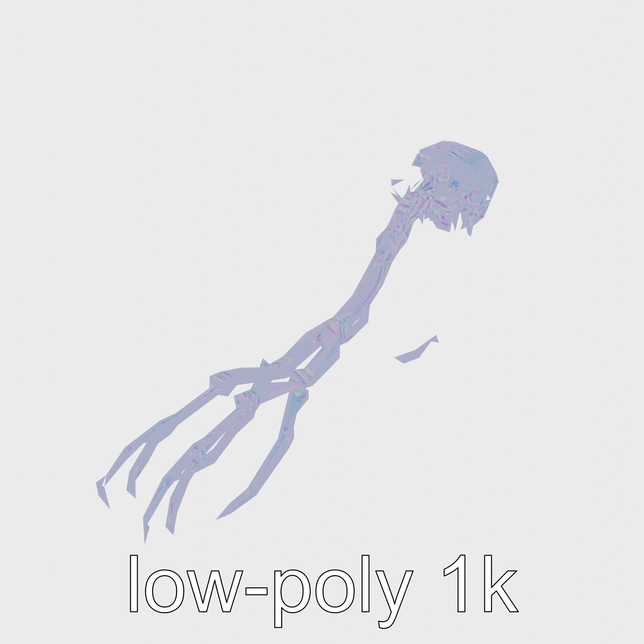 Cybernetic Creature with Mechanical Limbs and Red Eyes Low-poly 3D model_20