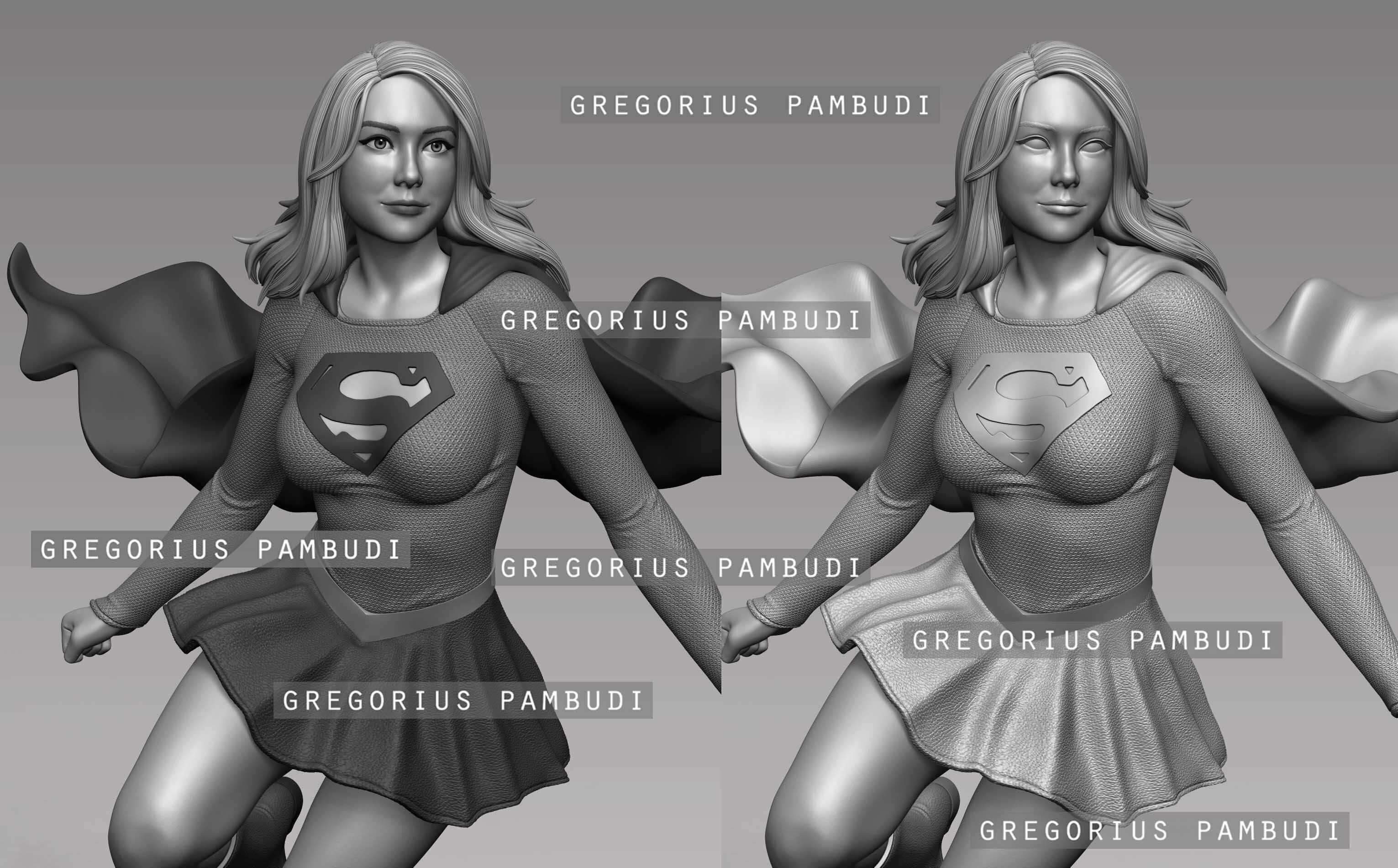 Supergirl Fan Art Statue 3d Printable 3D print model_24