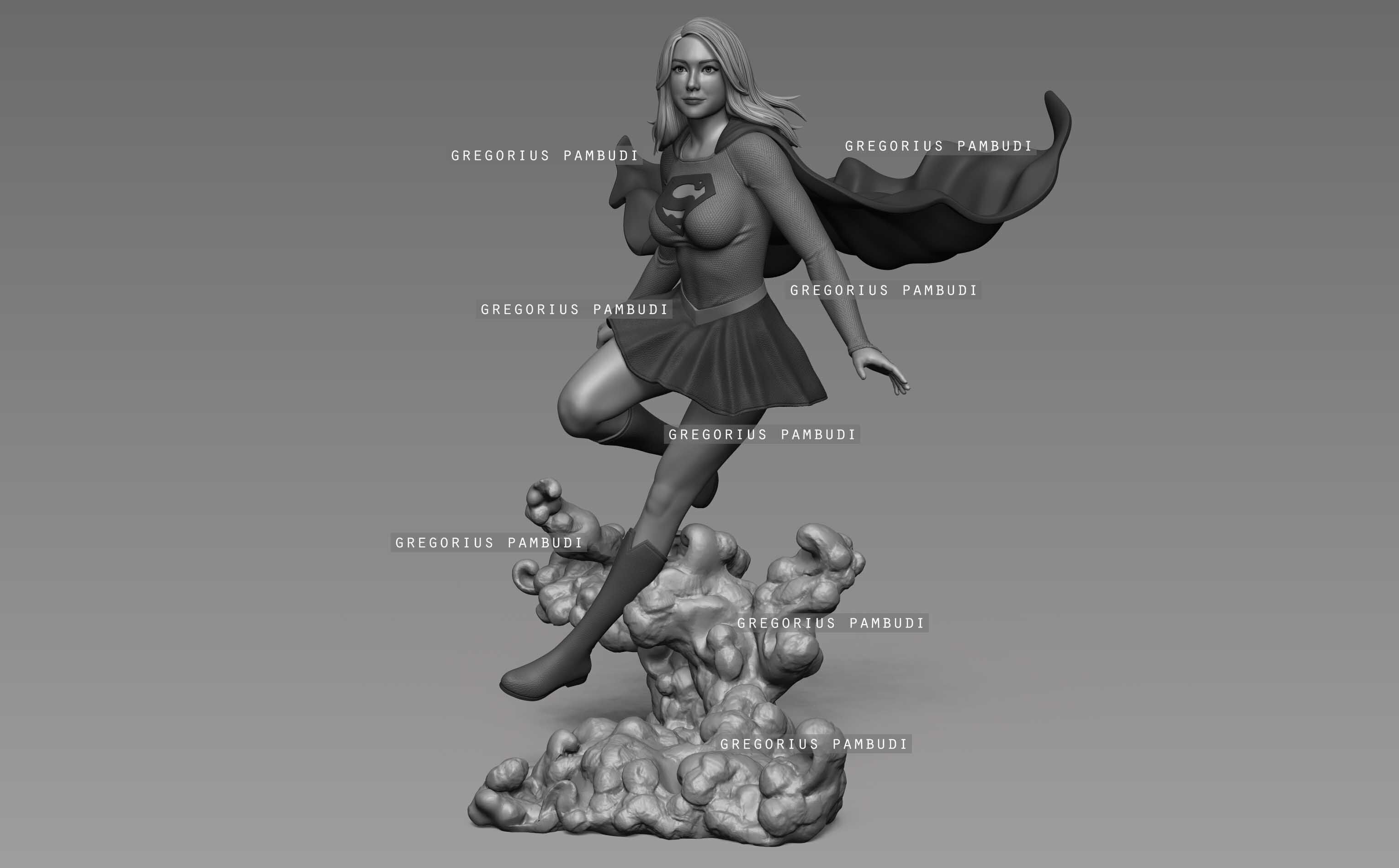 Supergirl Fan Art Statue 3d Printable 3D print model_19