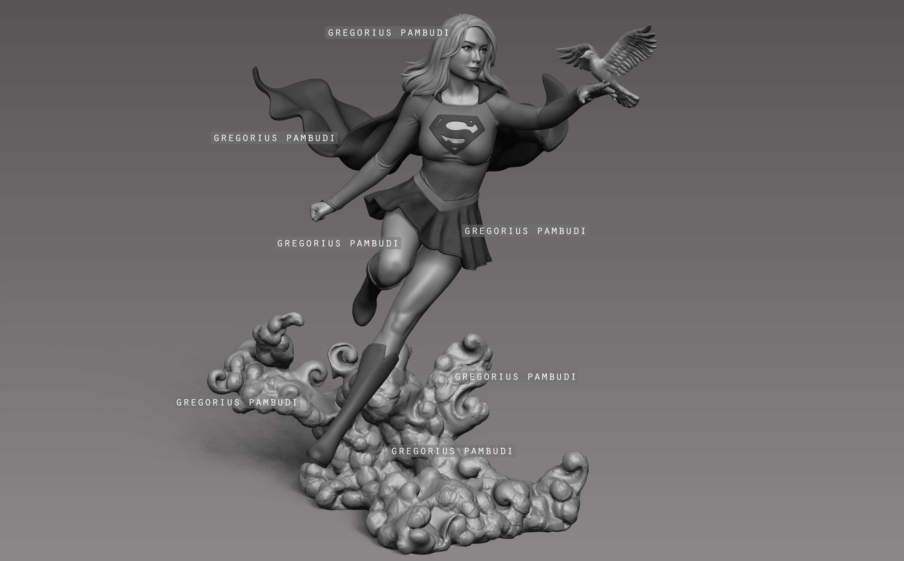 Supergirl Fan Art Statue 3d Printable 3D print model_23