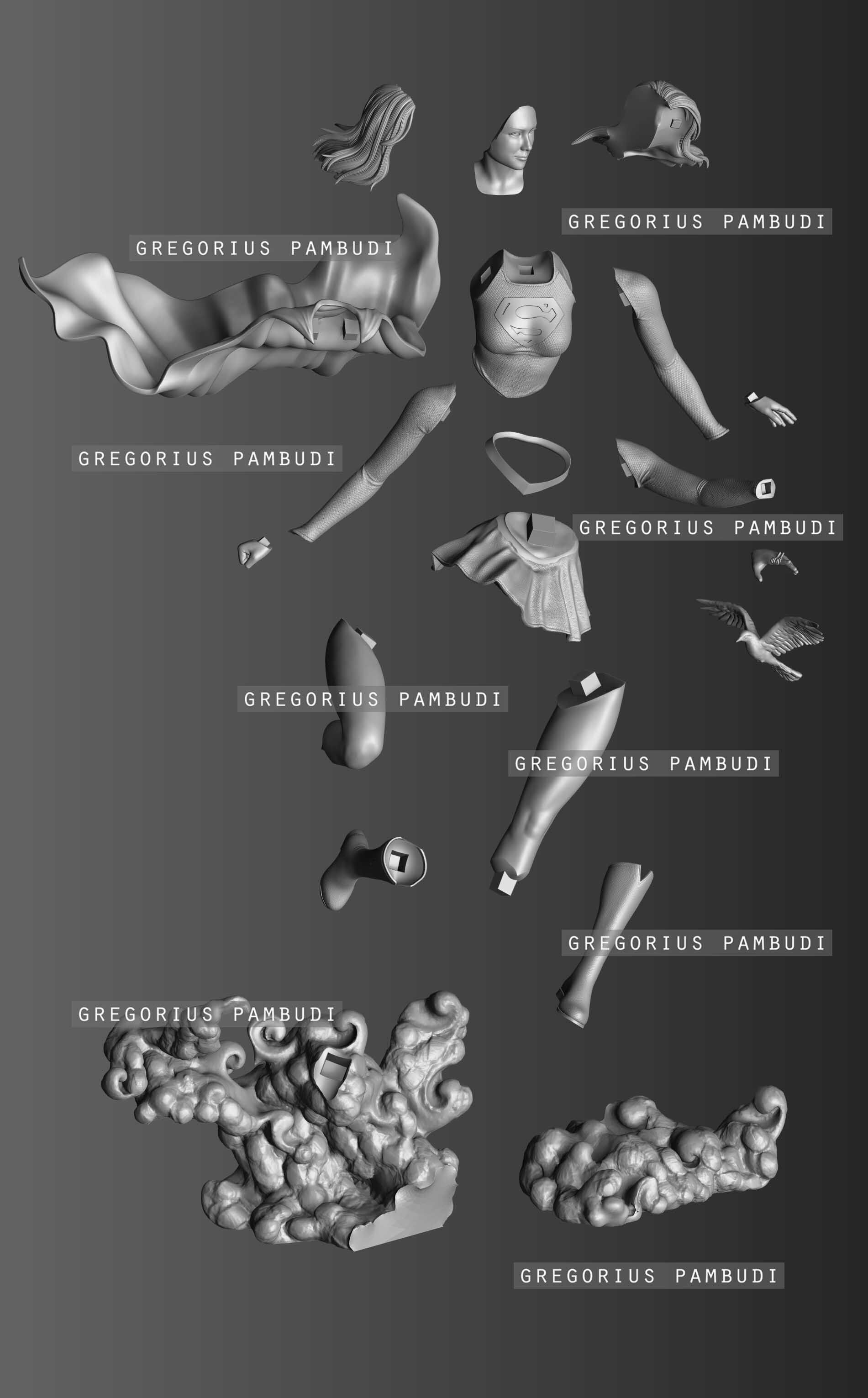 Supergirl Fan Art Statue 3d Printable 3D print model_2