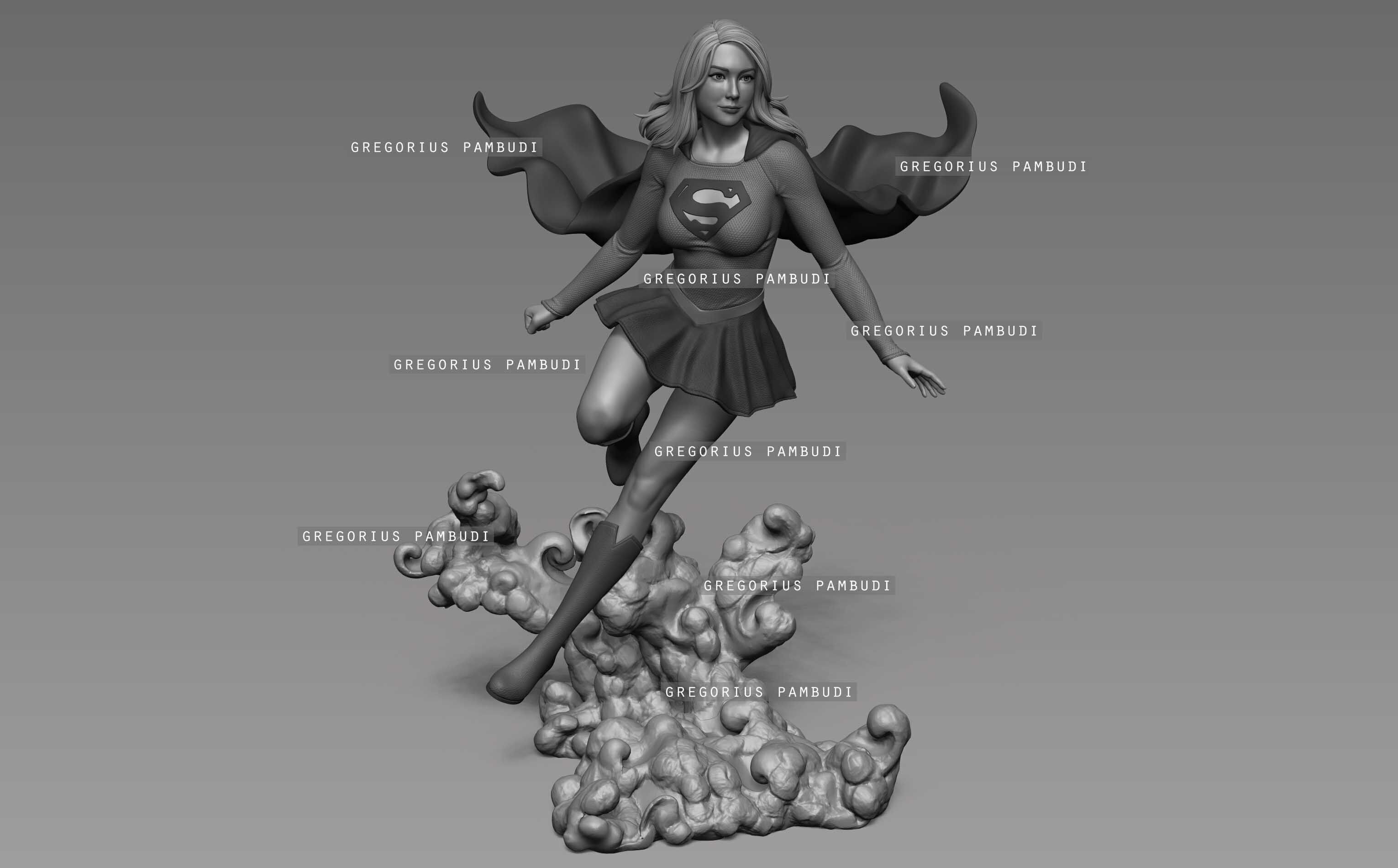 Supergirl Fan Art Statue 3d Printable 3D print model_3
