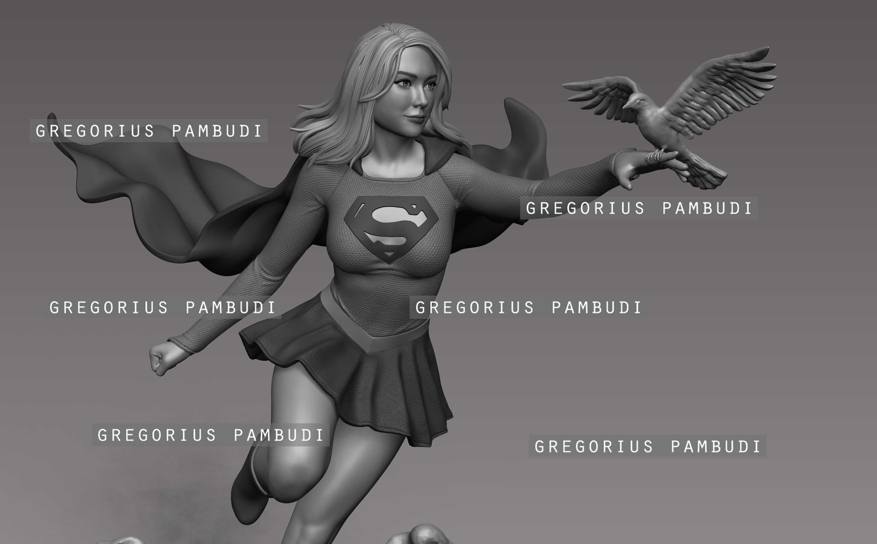 Supergirl Fan Art Statue 3d Printable 3D print model_27