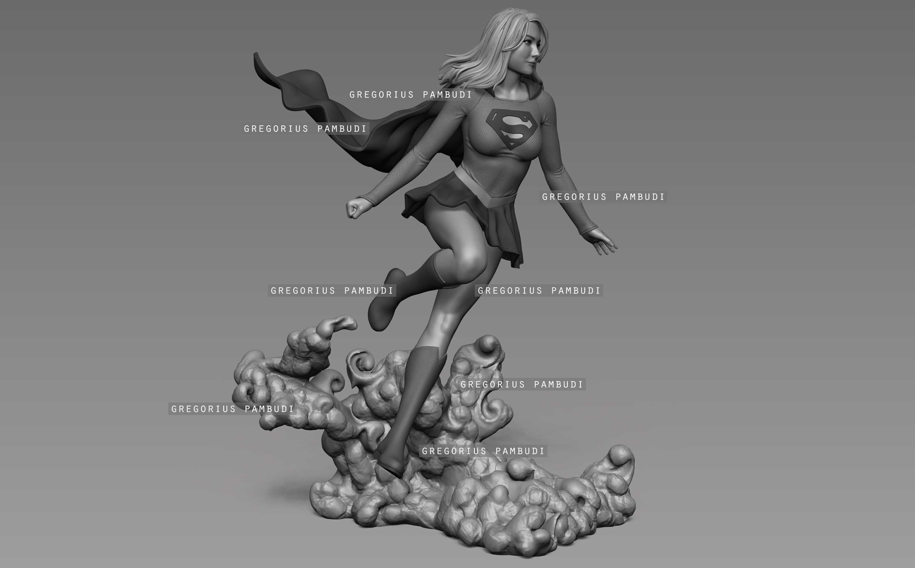 Supergirl Fan Art Statue 3d Printable 3D print model_22