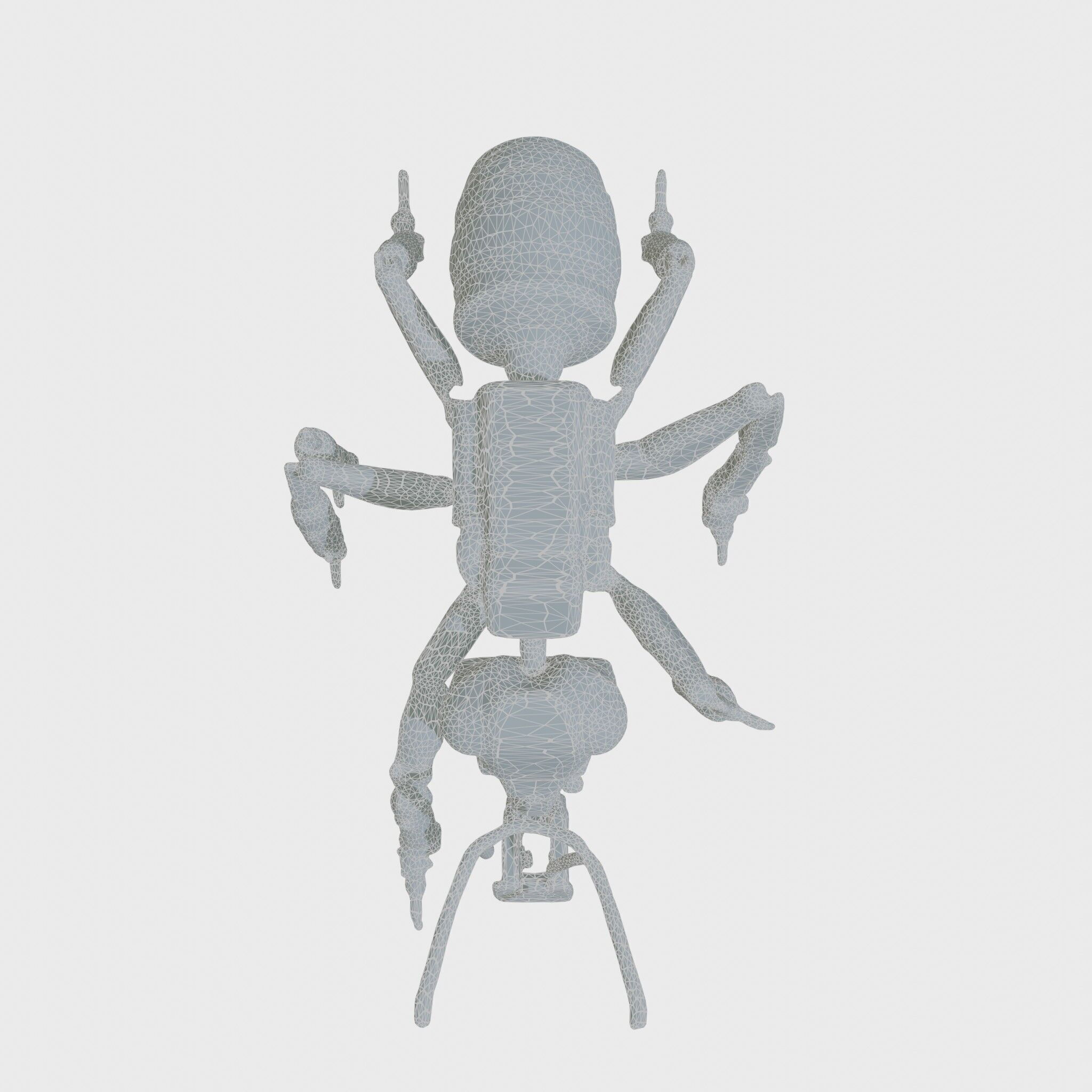Robotic Forest Ant with Metallic Mandibles and Eye Detectors Low-poly 3D model_22