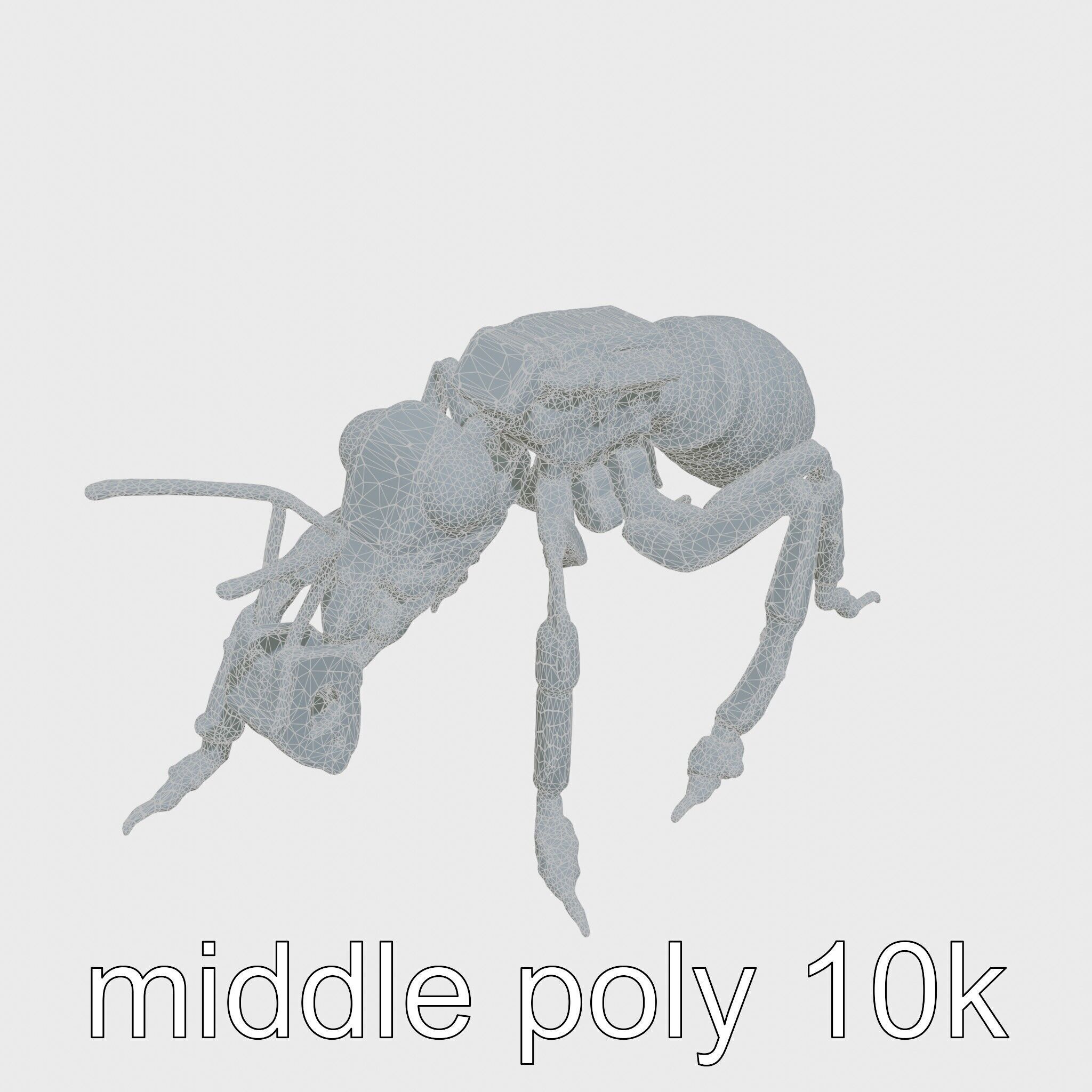 Robotic Forest Ant with Metallic Mandibles and Eye Detectors Low-poly 3D model_17