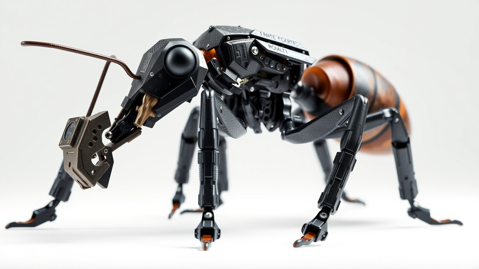 Robotic Forest Ant with Metallic Mandibles and Eye Detectors Low-poly 3D model_3