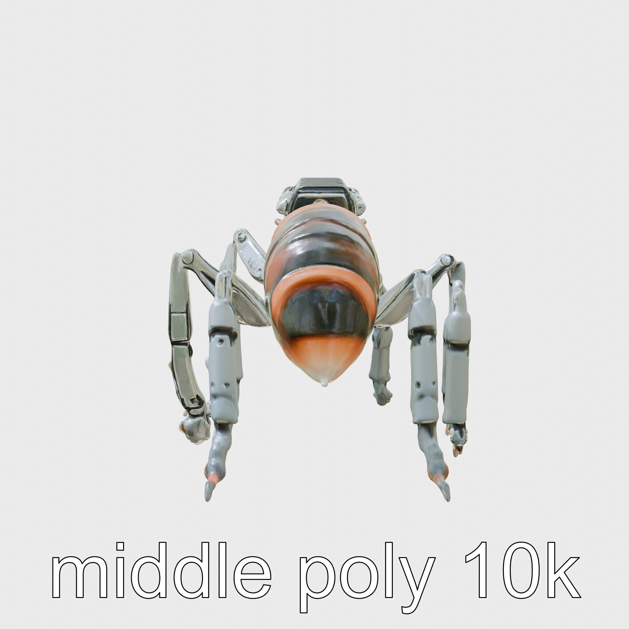 Robotic Forest Ant with Metallic Mandibles and Eye Detectors Low-poly 3D model_25