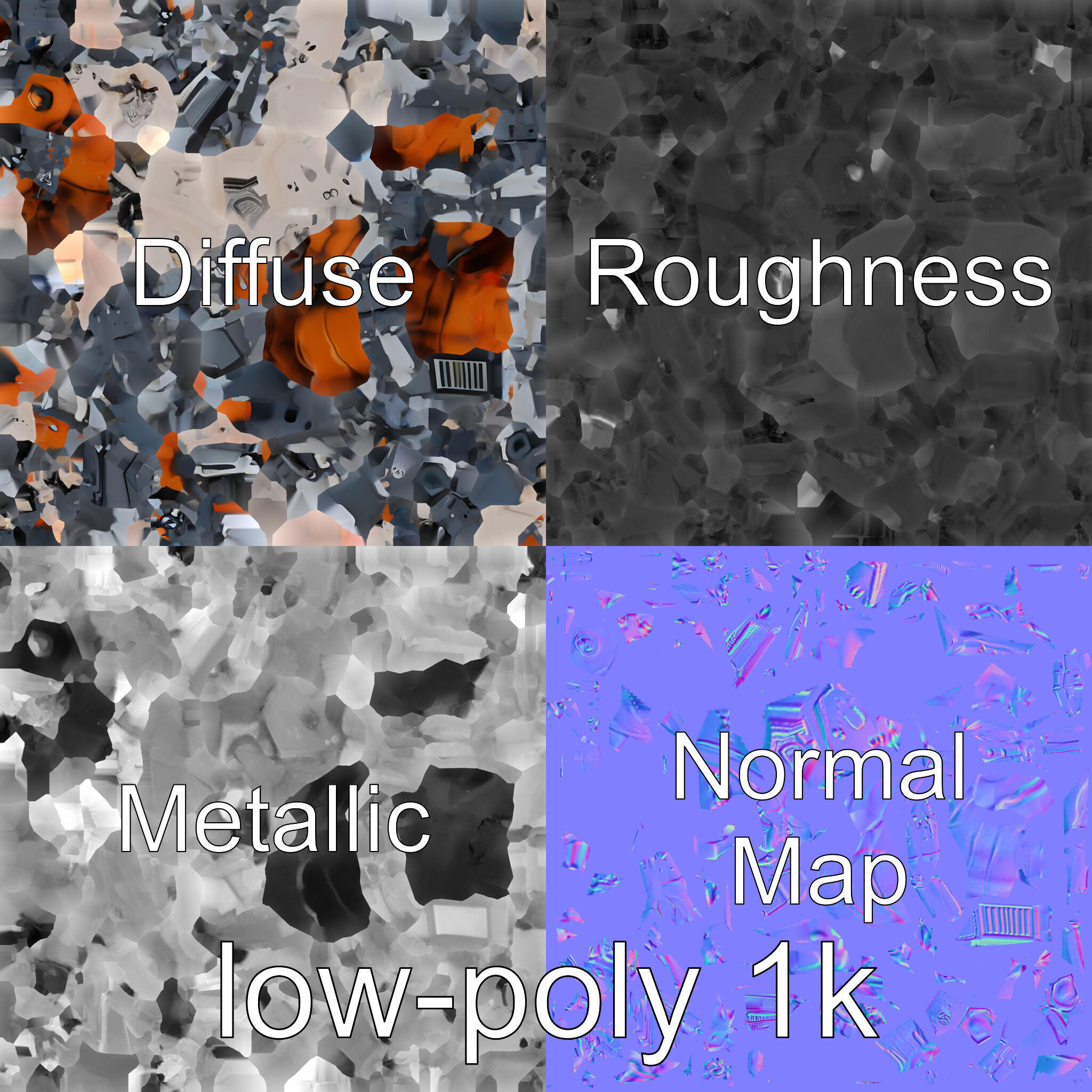 Robotic Forest Ant with Metallic Mandibles and Eye Detectors Low-poly 3D model_1