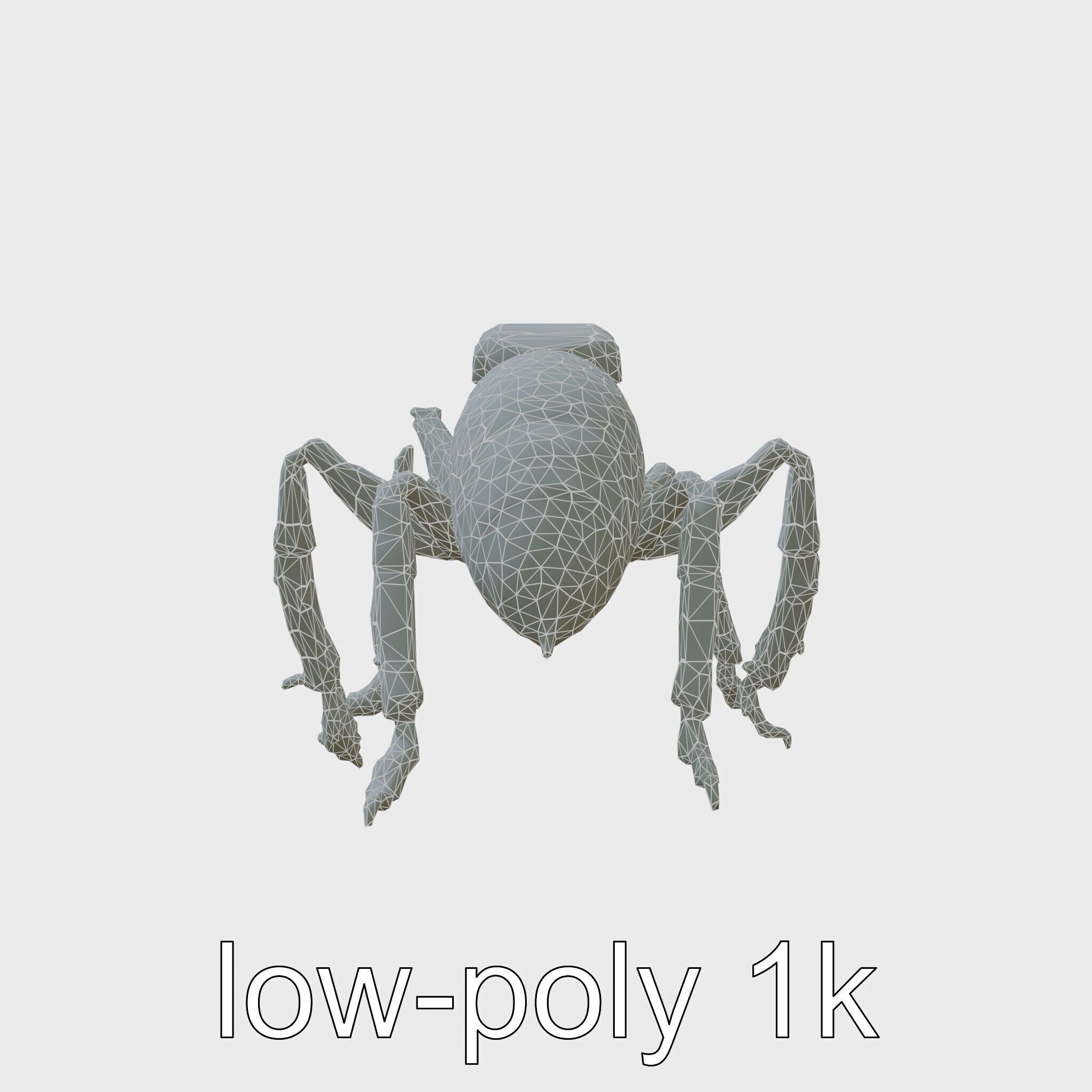 Robotic Forest Ant with Metallic Mandibles and Eye Detectors Low-poly 3D model_16