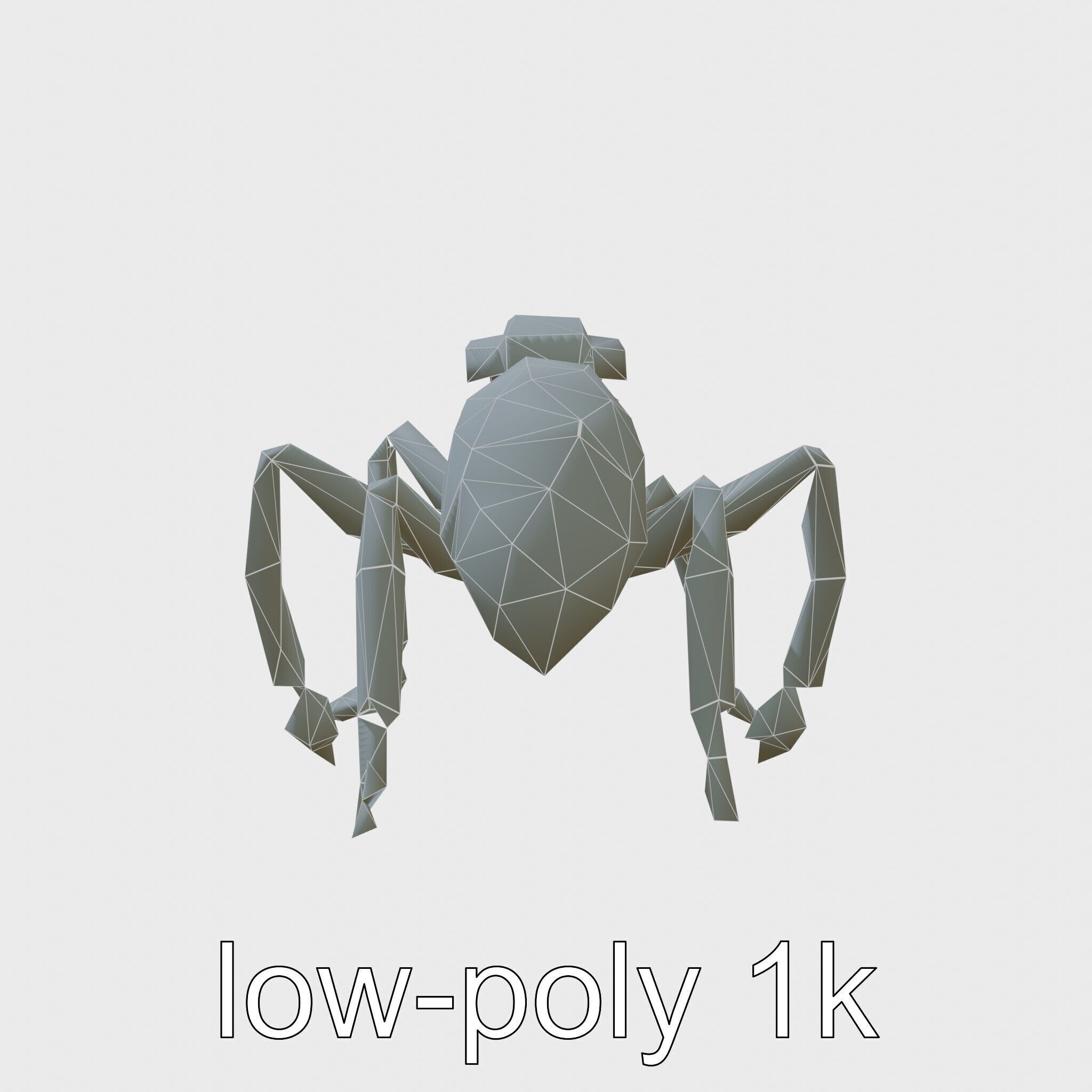 Robotic Forest Ant with Metallic Mandibles and Eye Detectors Low-poly 3D model_7