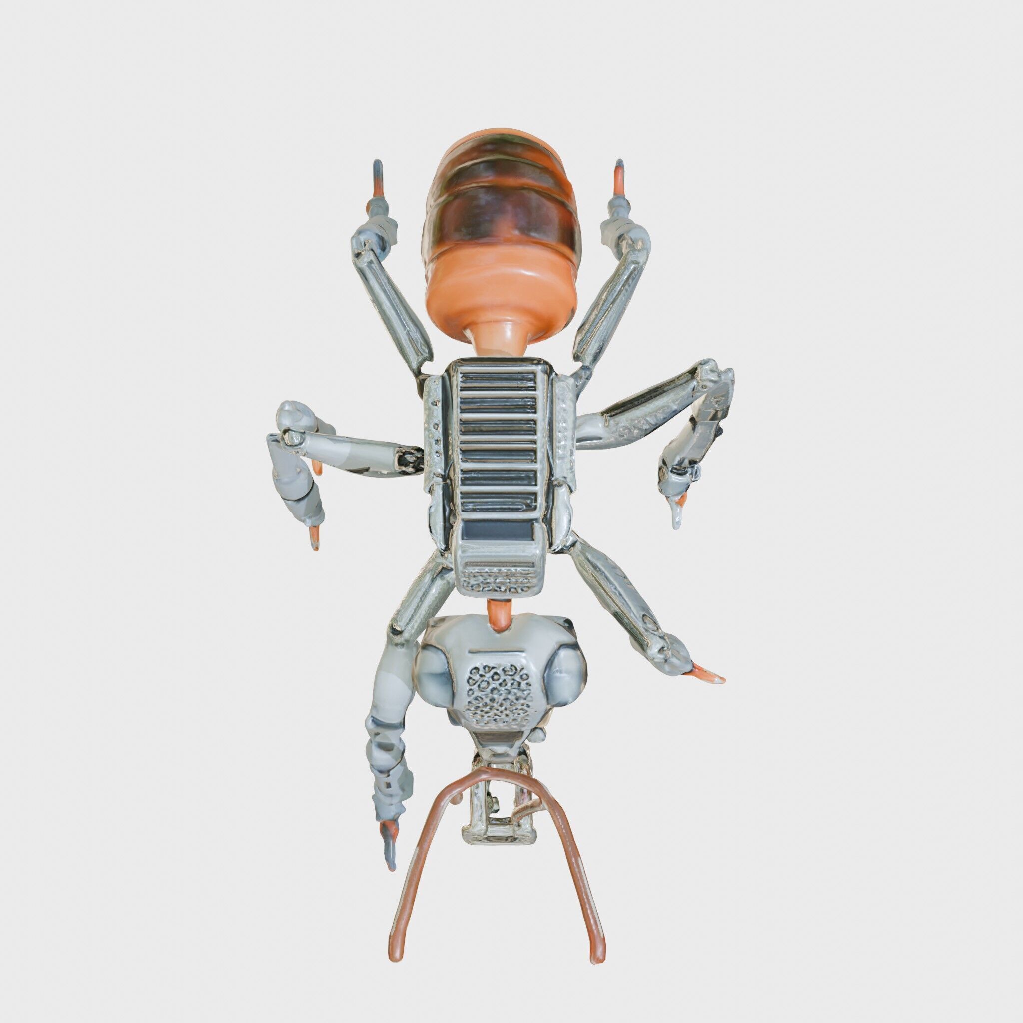 Robotic Forest Ant with Metallic Mandibles and Eye Detectors Low-poly 3D model_8