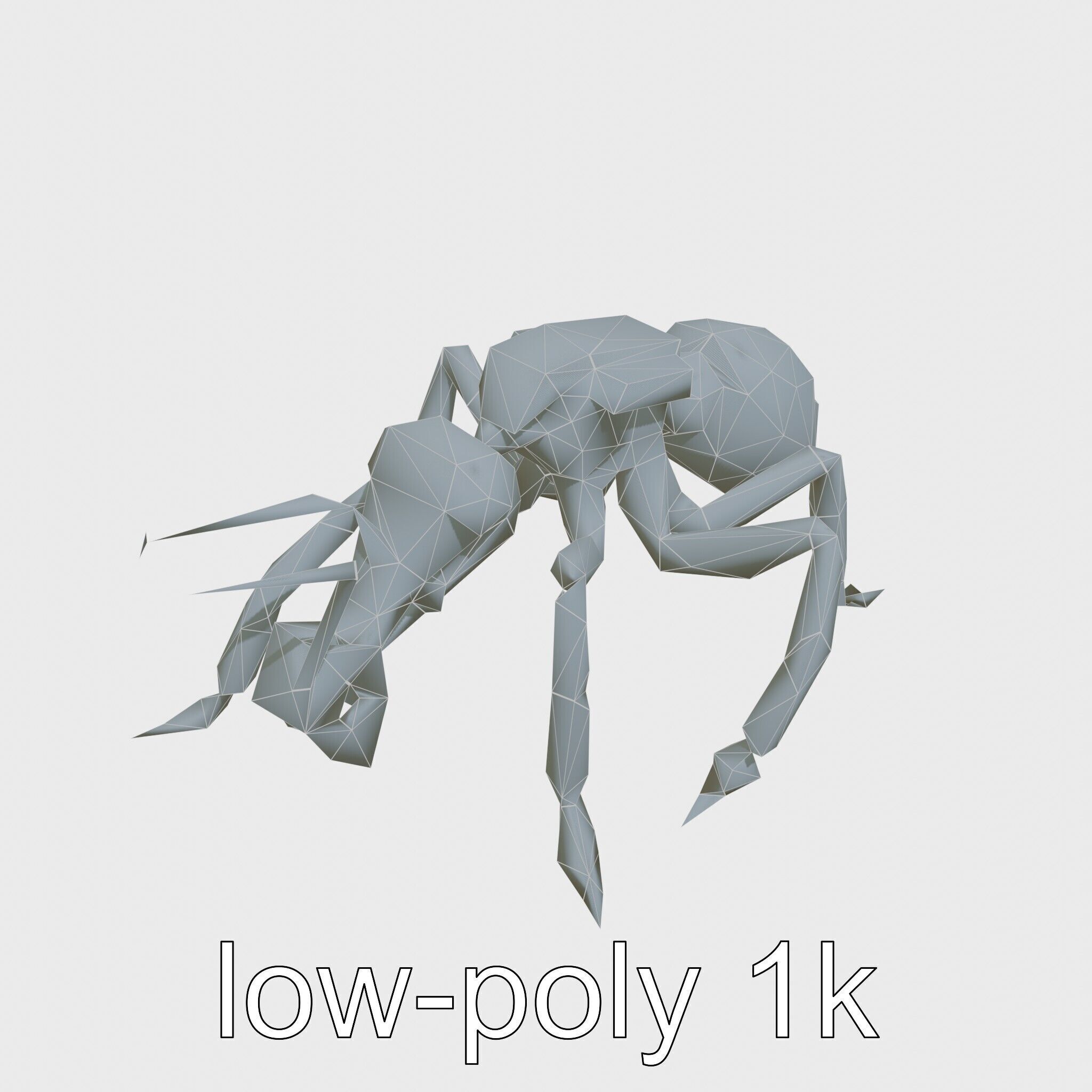 Robotic Forest Ant with Metallic Mandibles and Eye Detectors Low-poly 3D model_12