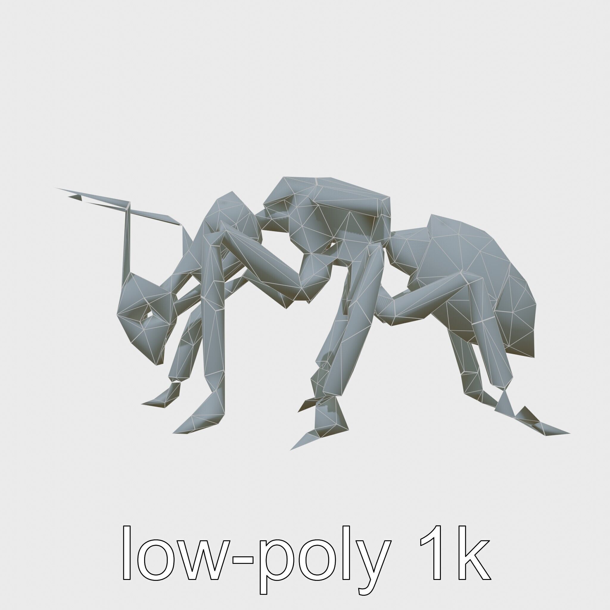 Robotic Forest Ant with Metallic Mandibles and Eye Detectors Low-poly 3D model_29