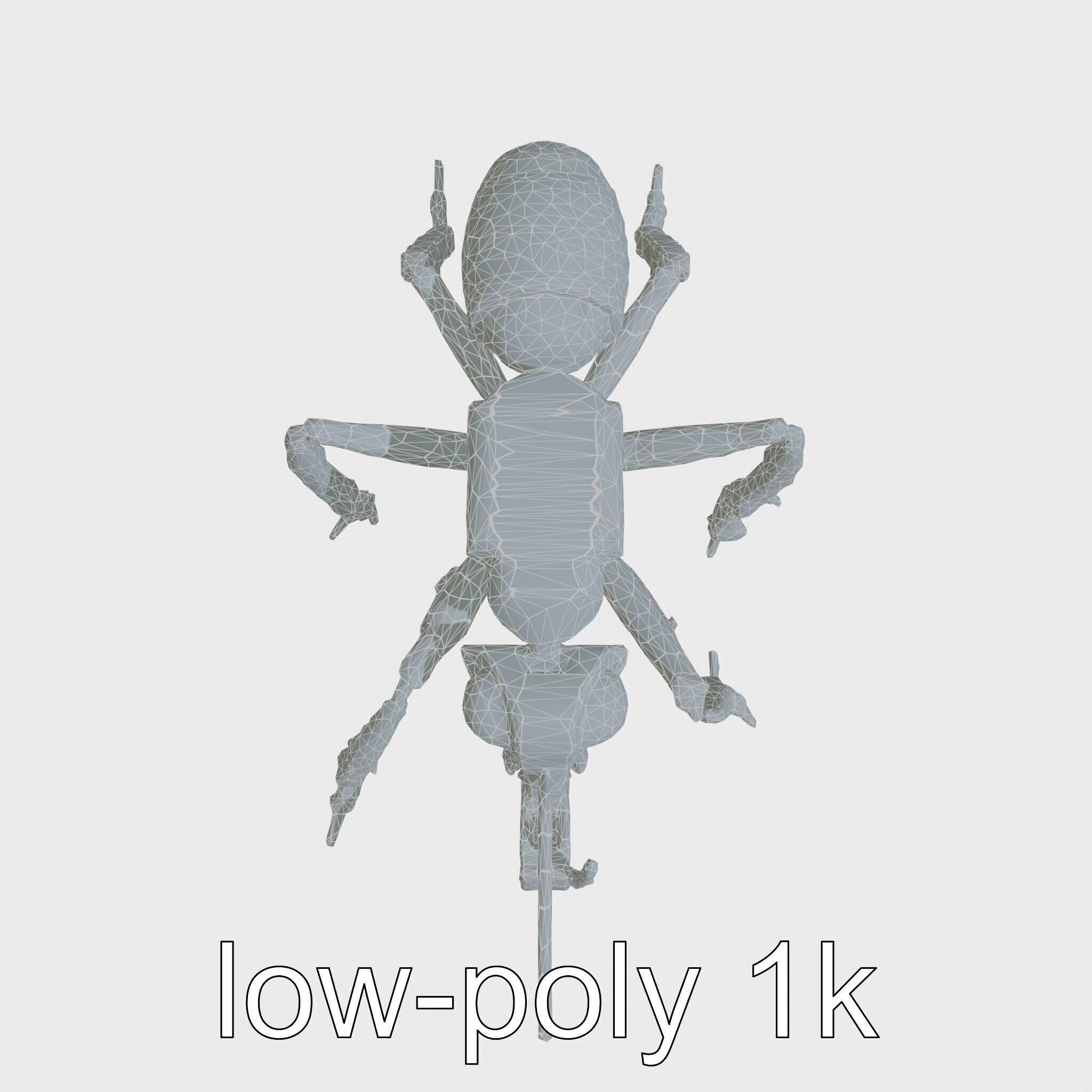 Robotic Forest Ant with Metallic Mandibles and Eye Detectors Low-poly 3D model_21