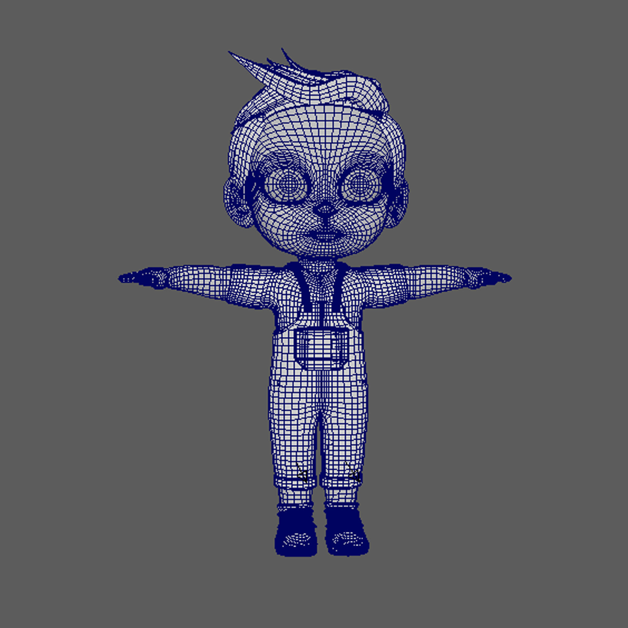 cute baby Low-poly 3D model_4