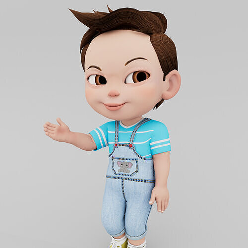 cute baby Low-poly 3D model