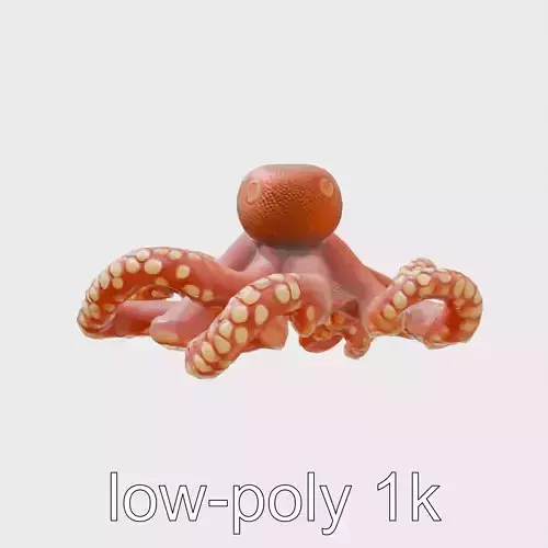 Oceanic Explorer Octopus Model with Regenerative Tentacles Low-poly 3D model