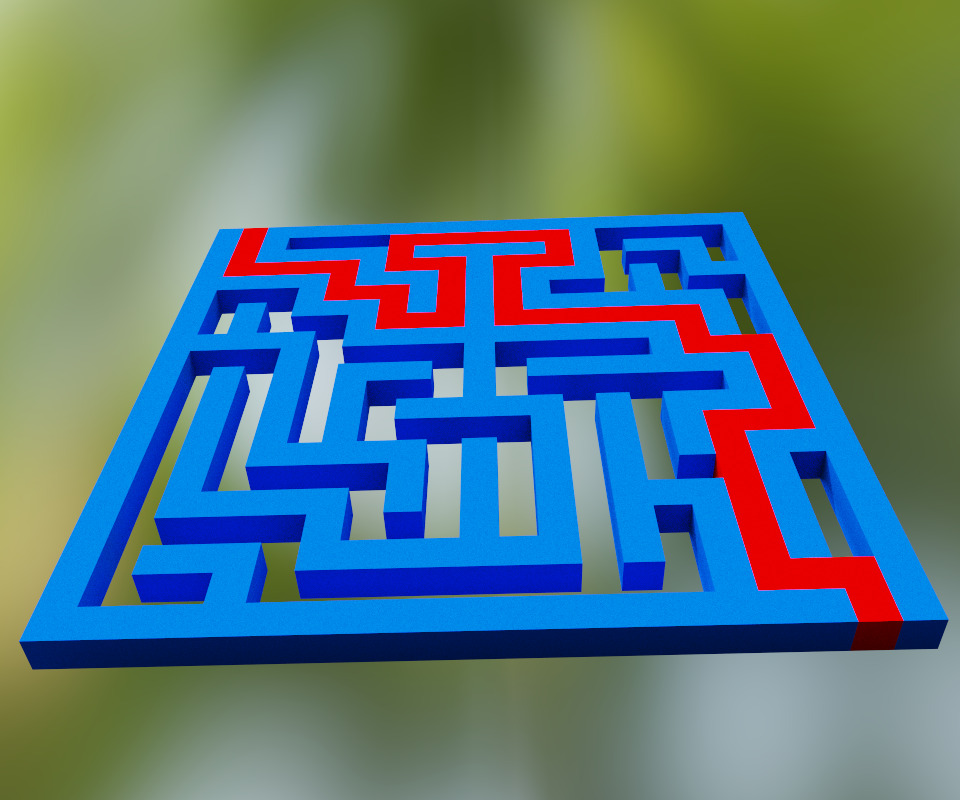 Simple Voxel Maze 3D model_3
