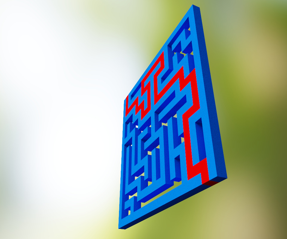 Simple Voxel Maze 3D model_5