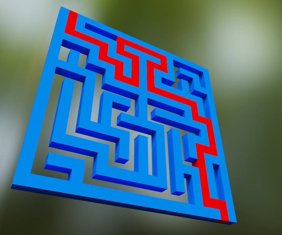 Simple Voxel Maze 3D model_2
