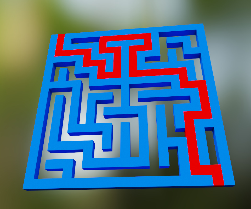 Simple Voxel Maze 3D model_1