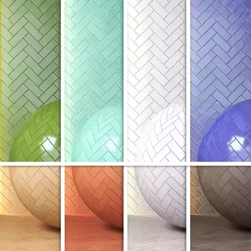 4K Equipe Fango Ceramics Tile Textures - 8 Colors - PBR Texture