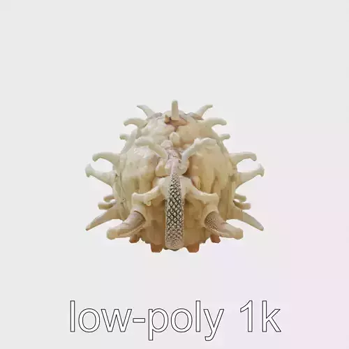 Amorphous Monster with Serpentine Details Low-poly 3D model