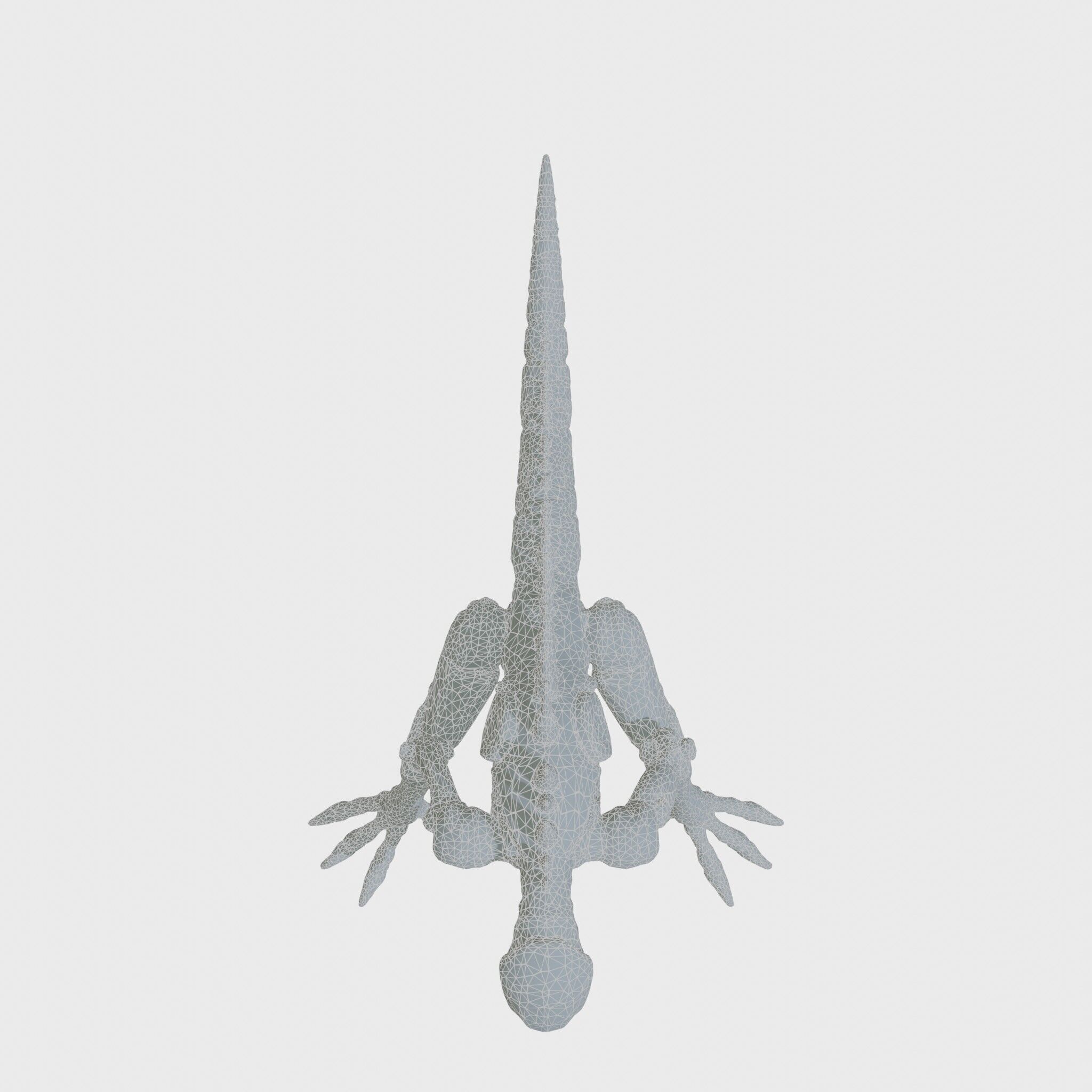 Mechanical Dinosaur Monster with Human Features and Bloody Wo... Low-poly 3D model_21