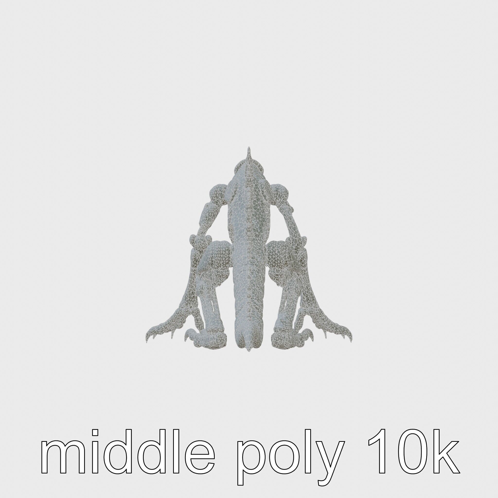 Mechanical Dinosaur Monster with Human Features and Bloody Wo... Low-poly 3D model_30