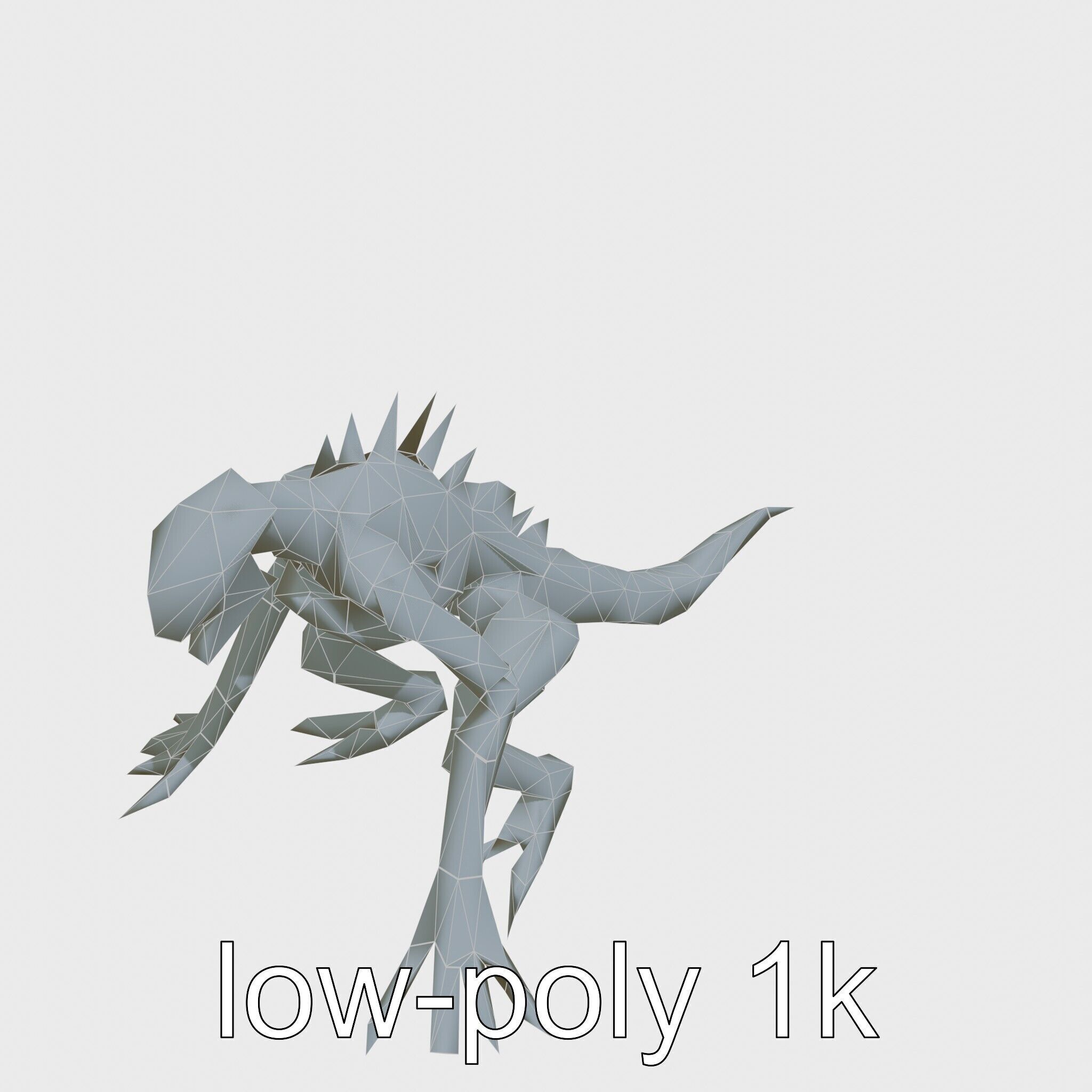 Mechanical Dinosaur Monster with Human Features and Bloody Wo... Low-poly 3D model_20
