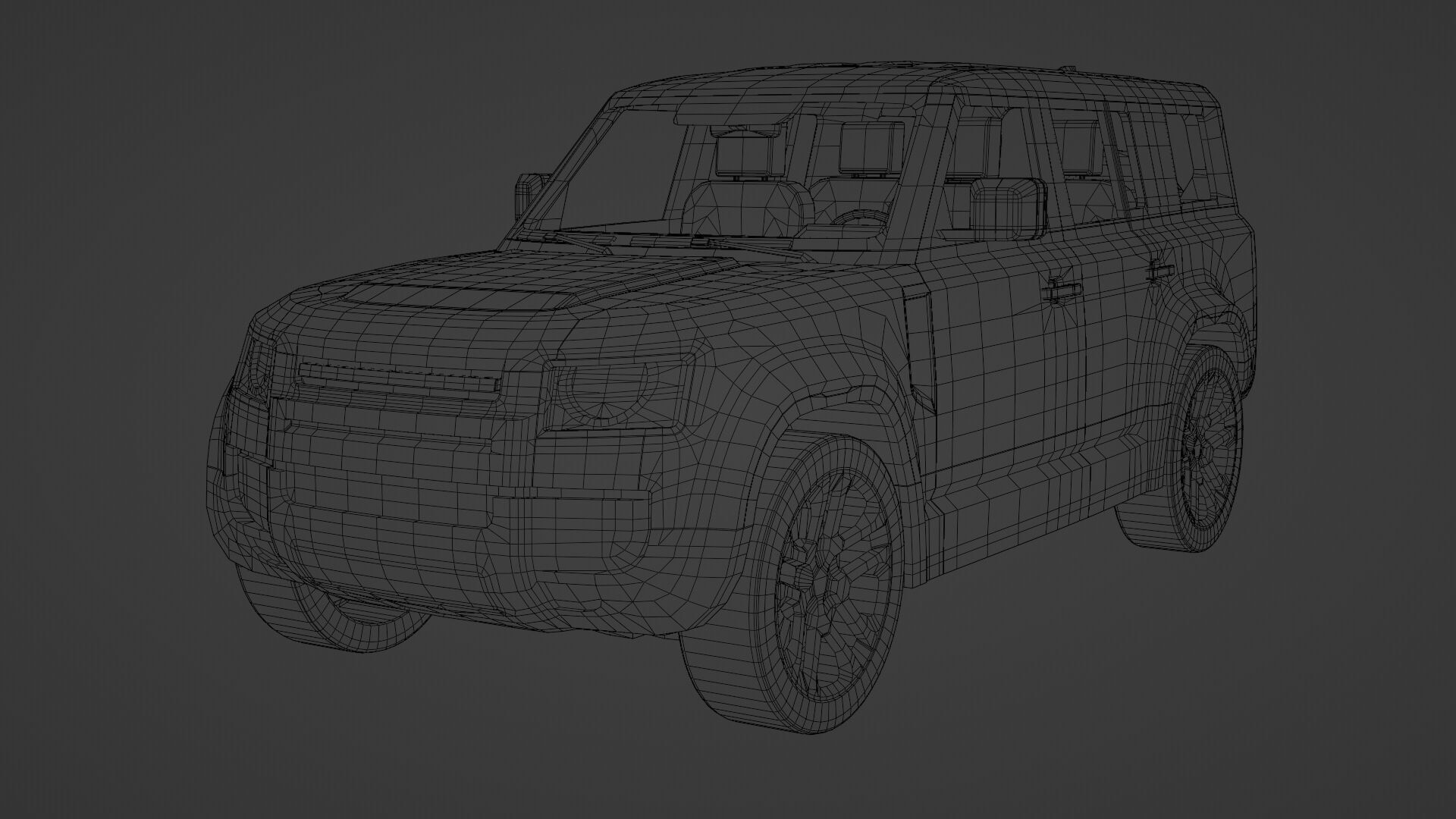 Generic Luxury SUV 10 Low-poly 3D model_35