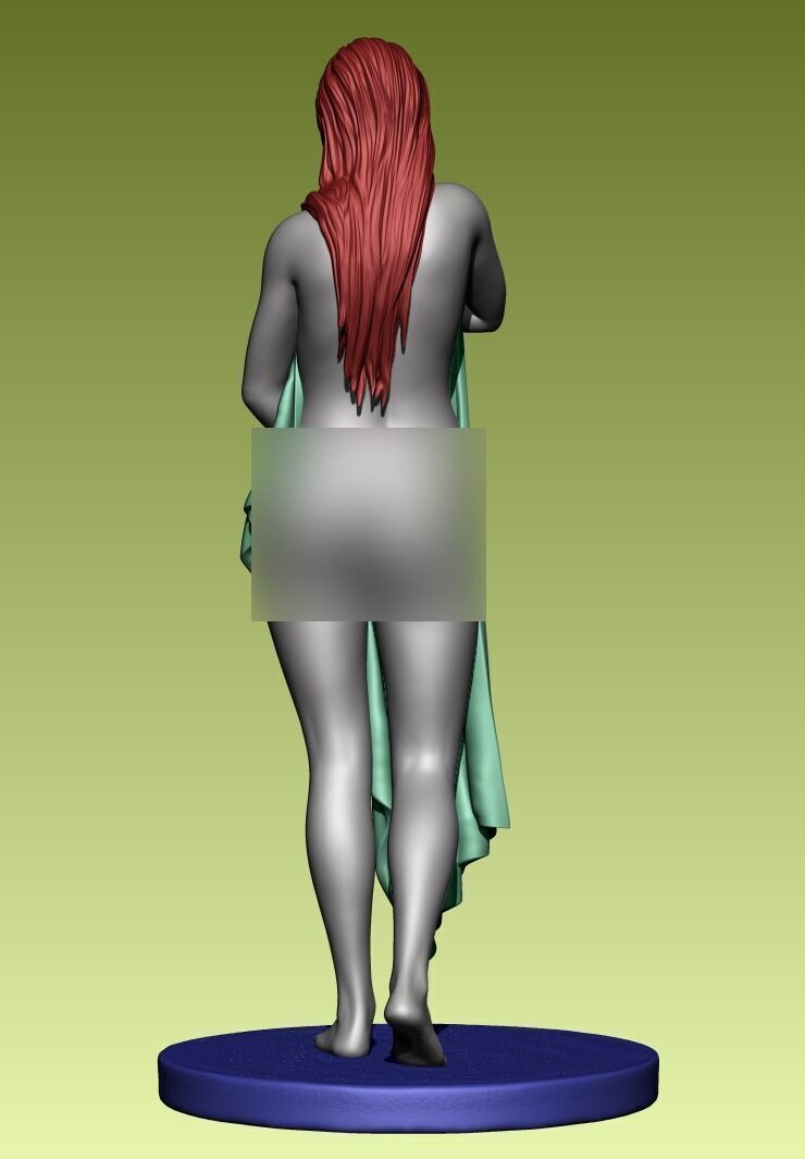 Naked girl with towel 3D print model_1