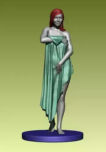 Naked girl with towel