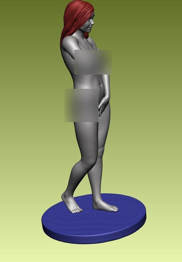 Naked girl with towel 3D print model_4