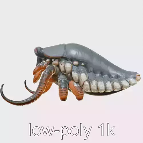 Alien Creature with Tentacles and Insect Eyes 3D Model Low-poly 3D model