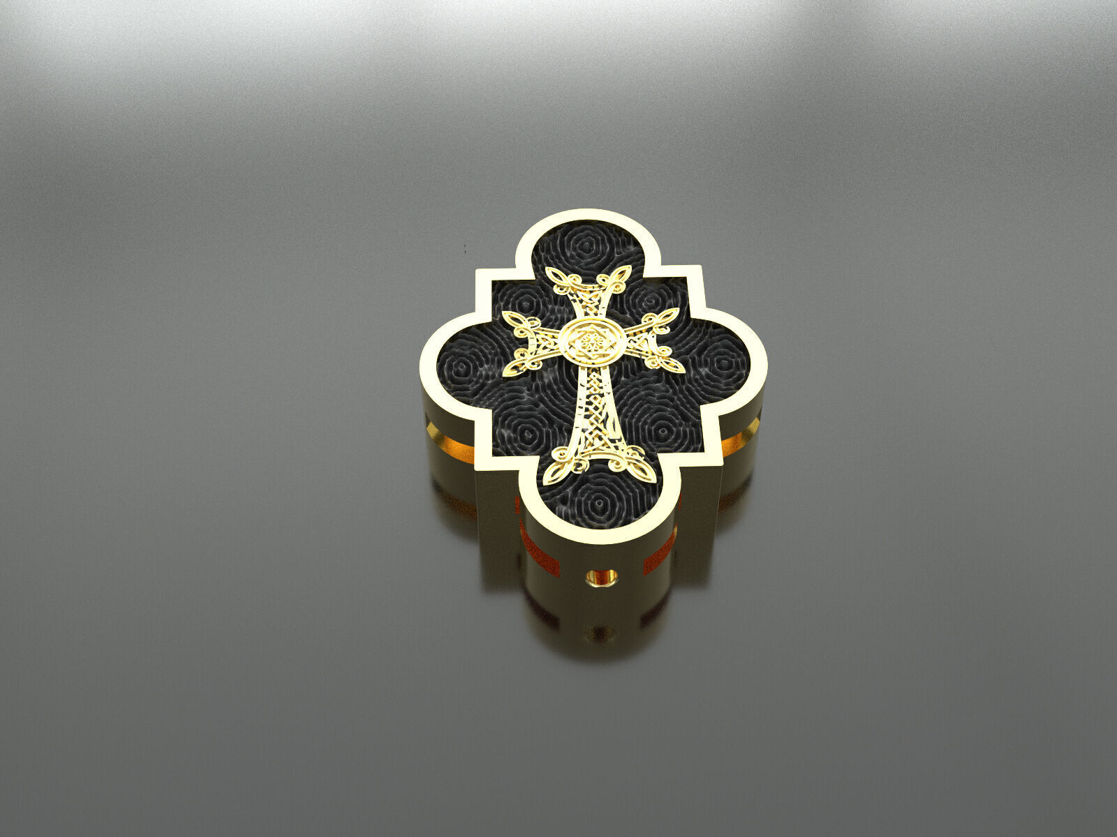 mens quartz bracelet with a cross 3D print model_4