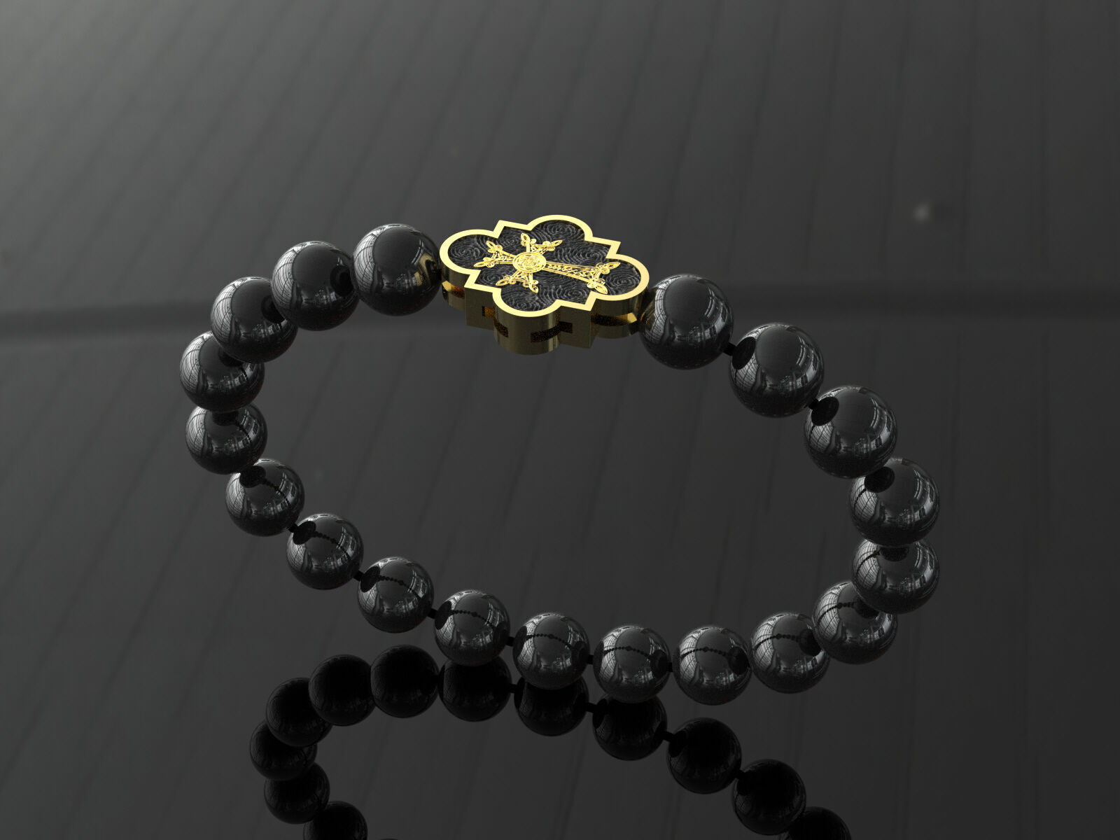mens quartz bracelet with a cross 3D print model_15