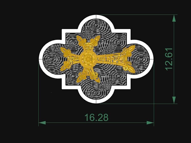 mens quartz bracelet with a cross 3D print model_2