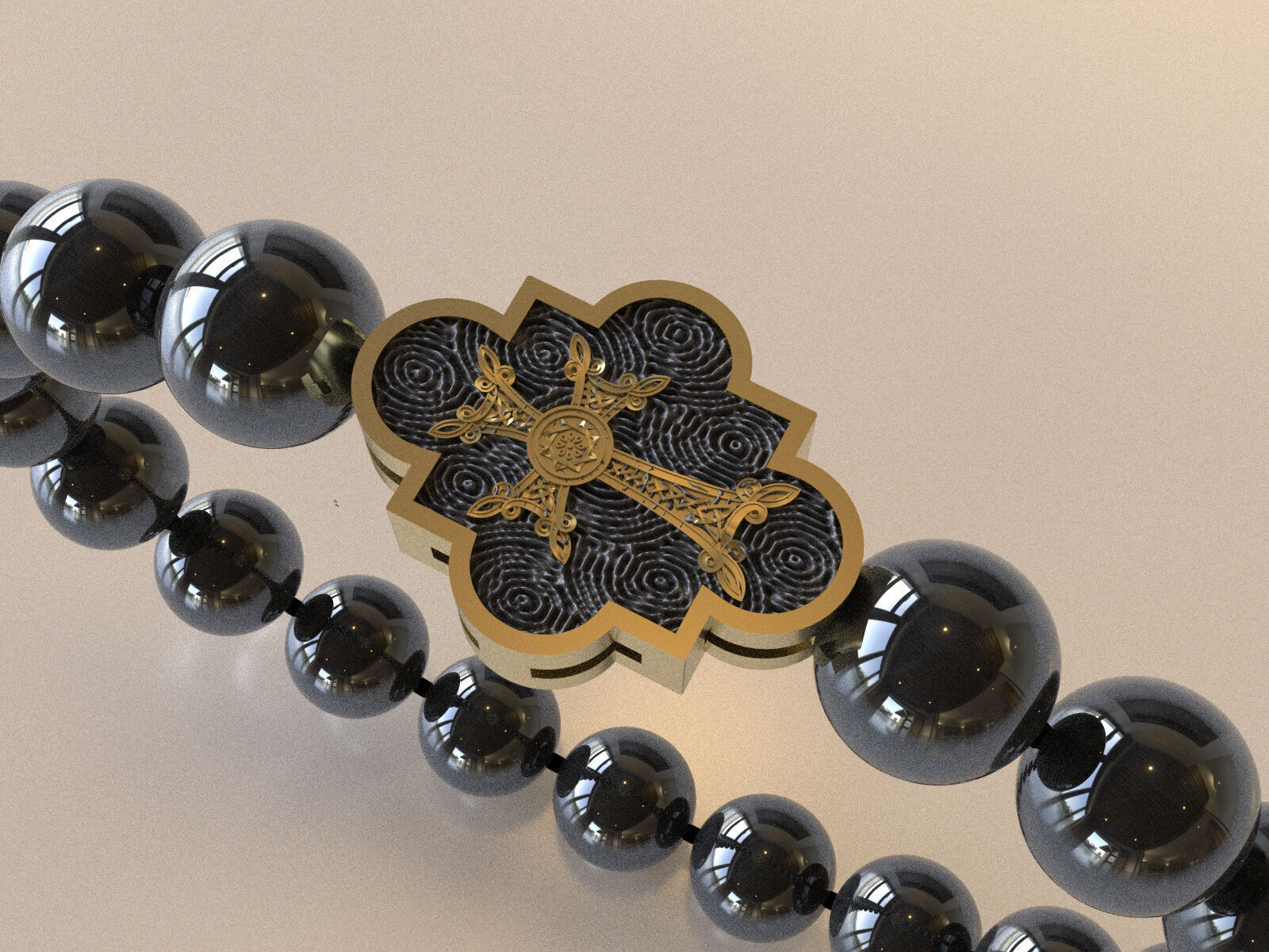 mens quartz bracelet with a cross 3D print model_12