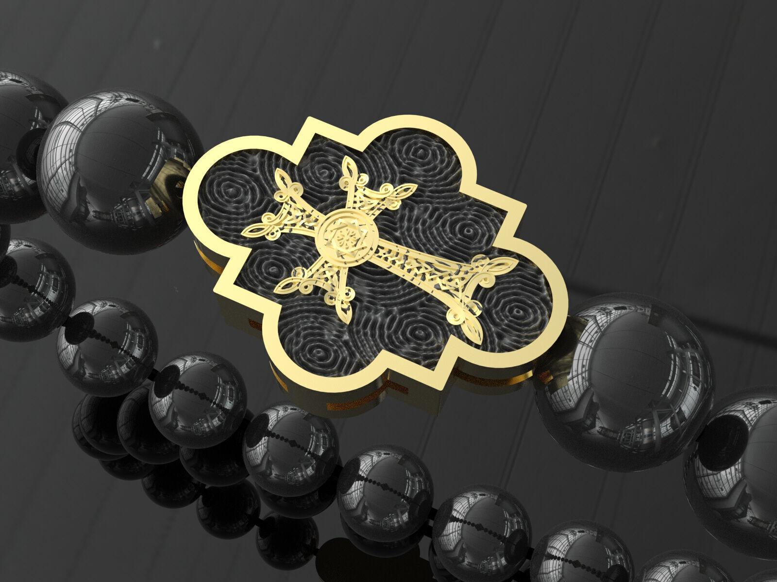 mens quartz bracelet with a cross 3D print model_8