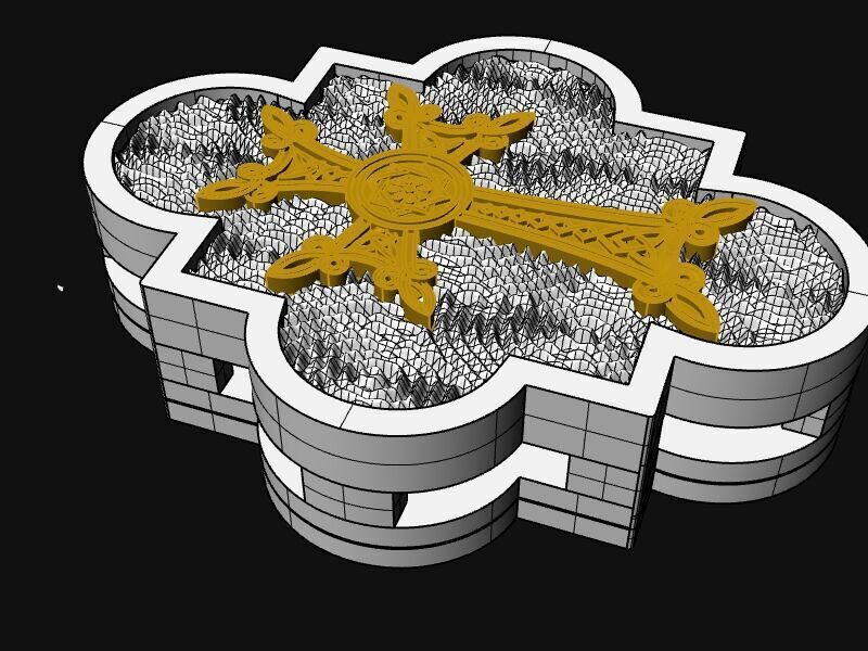 mens quartz bracelet with a cross 3D print model_14