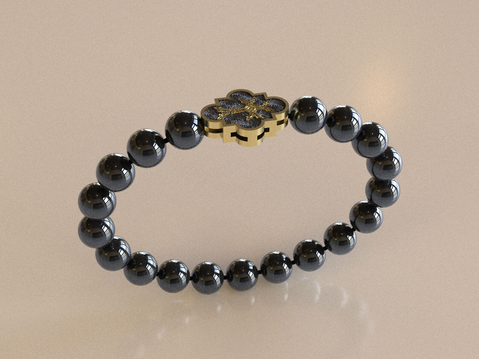 mens quartz bracelet with a cross 3D print model_16