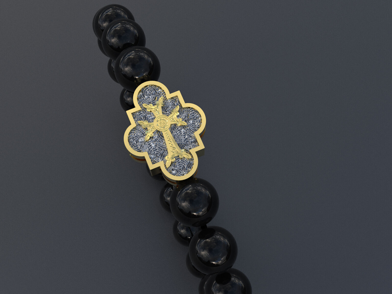 mens quartz bracelet with a cross 3D print model_7