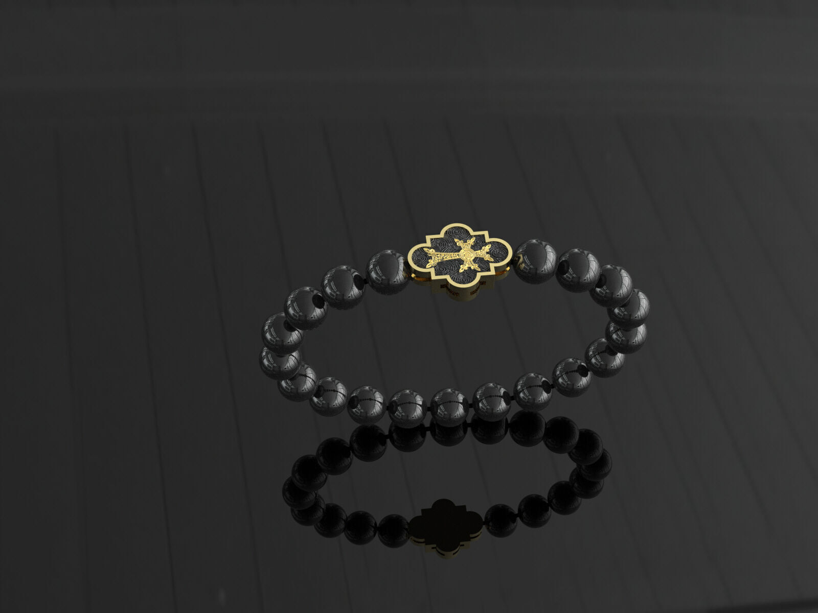 mens quartz bracelet with a cross 3D print model_10