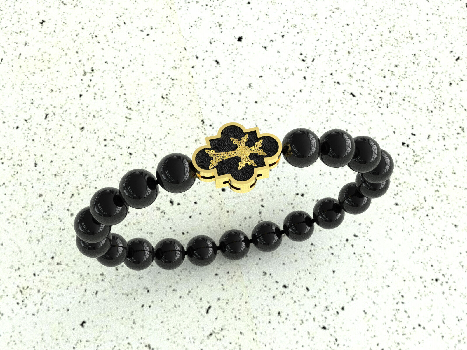 mens quartz bracelet with a cross 3D print model_13