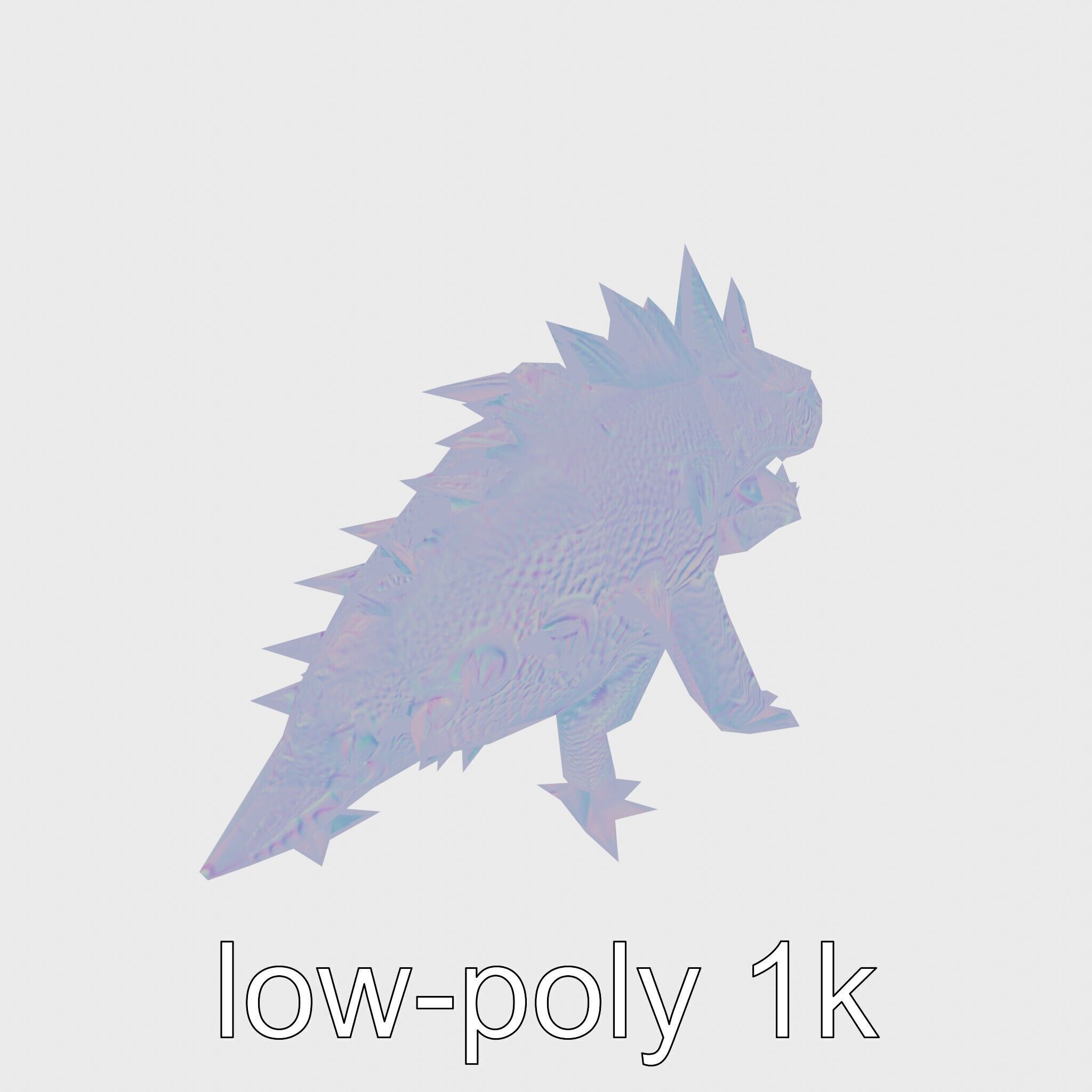 Spiky Monster Creature with Suction Cups and Sharp Teeth Low-poly 3D model_15