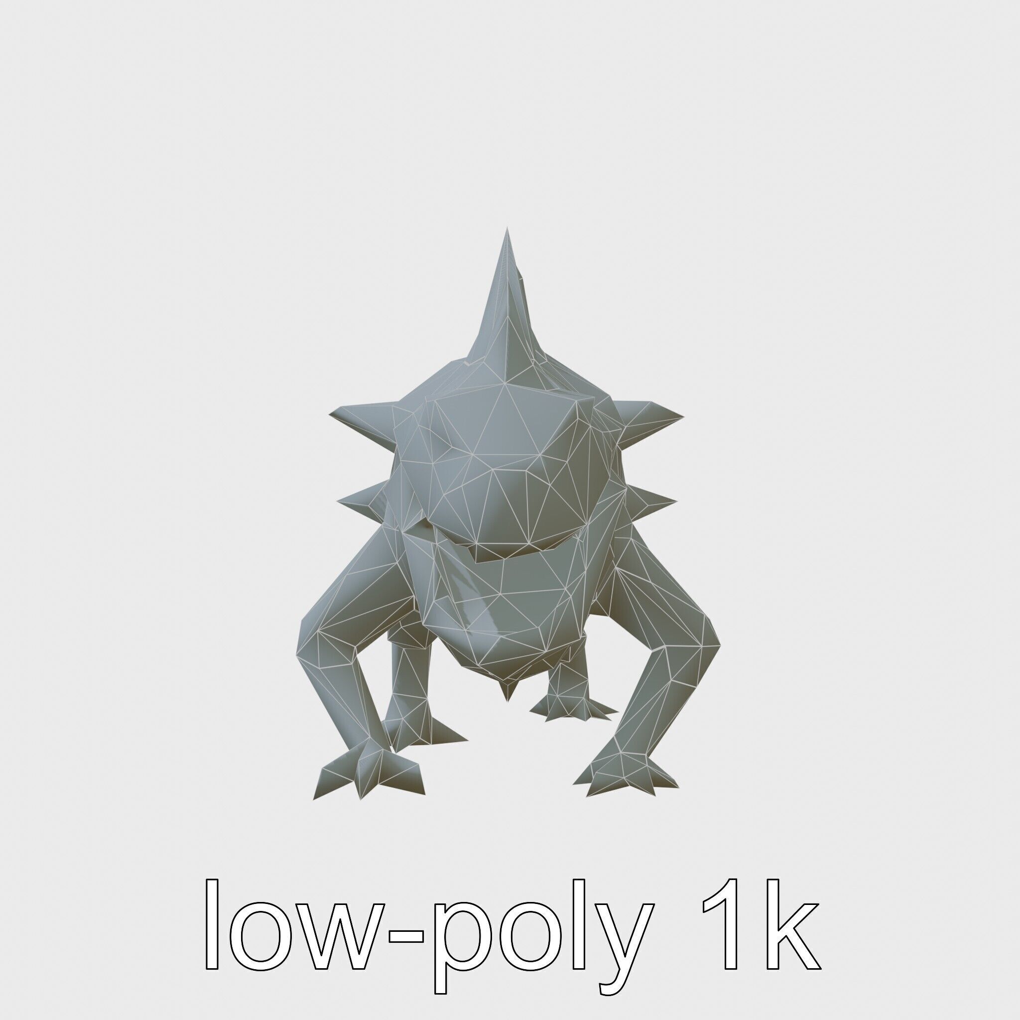 Spiky Monster Creature with Suction Cups and Sharp Teeth Low-poly 3D model_25