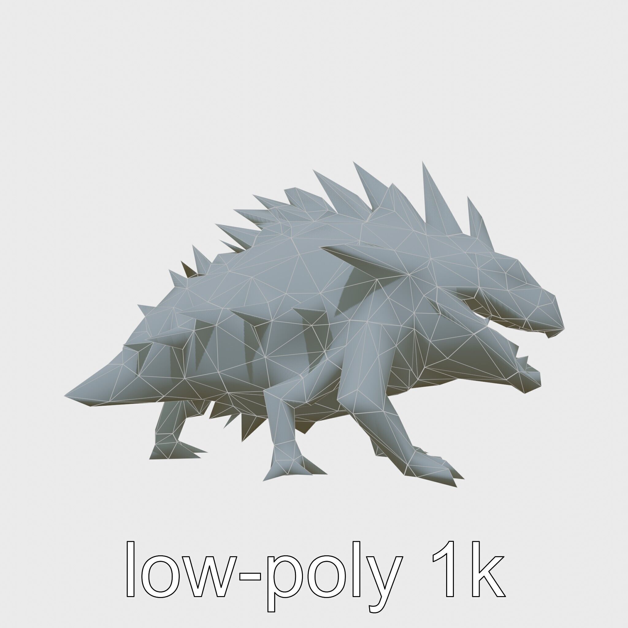 Spiky Monster Creature with Suction Cups and Sharp Teeth Low-poly 3D model_7